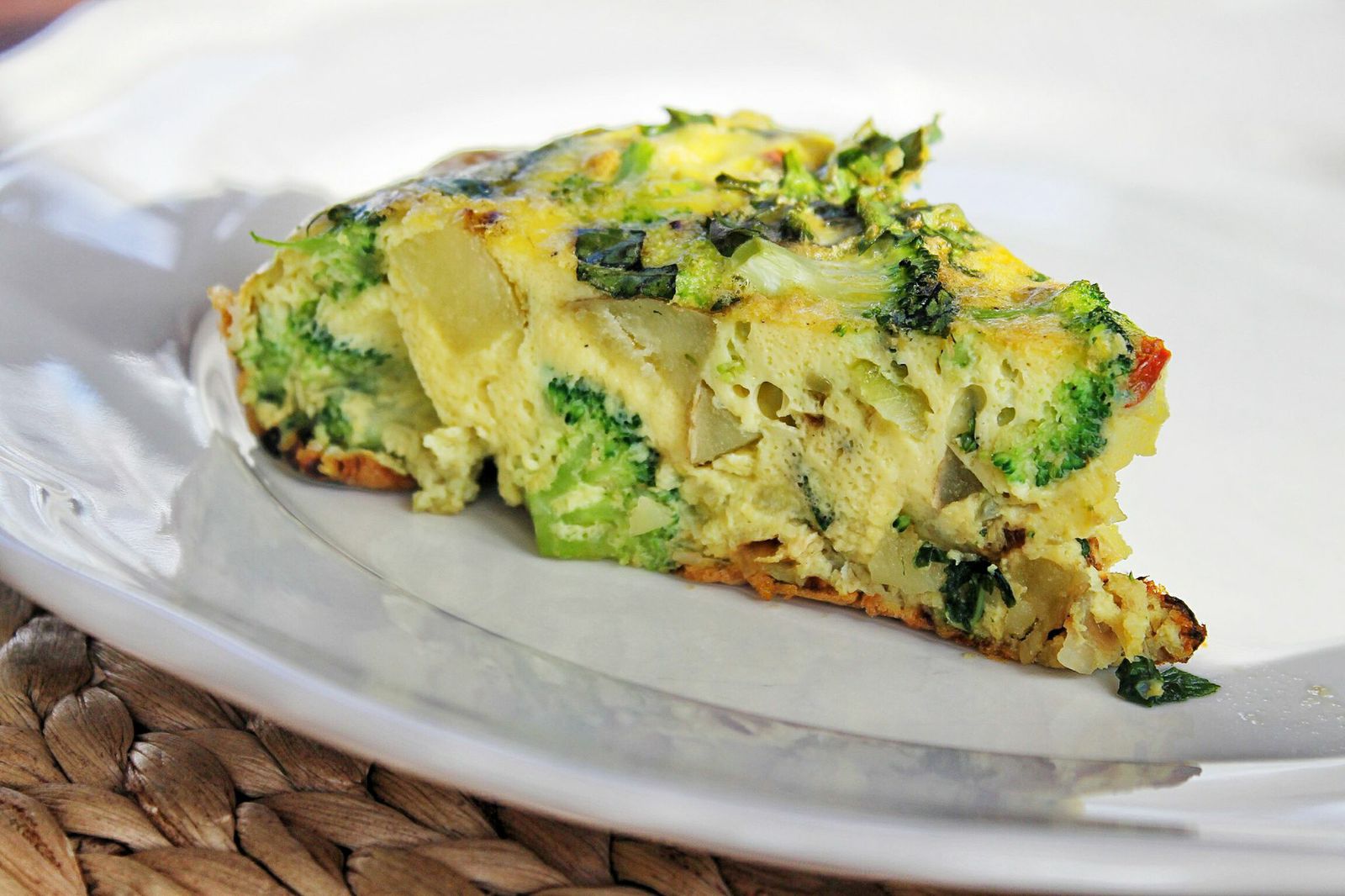 Broccoli, Shallot and Potato Frittata
